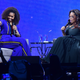 Michelle Obama and Oprah Winfrey at Oprah’s 2020 Vision: Your Life in Focus Tour presented by WW on Feb. 08, 2020. in New York City.